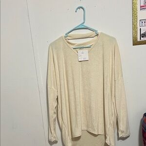 Cream Long Sleeve Women's Top